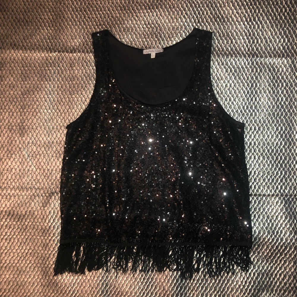 Charlotte Russe Crop sparkle tank